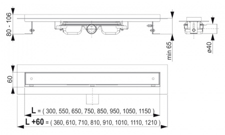   AlcaPlast APZ107-Floor Low 1050    