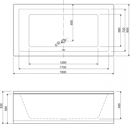 Акриловая ванна Cezares Plane 190x90 Акриловая ванна Cezares Plane 190x90