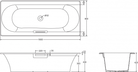   Jacob Delafon Volute E6D900-0 180  + 