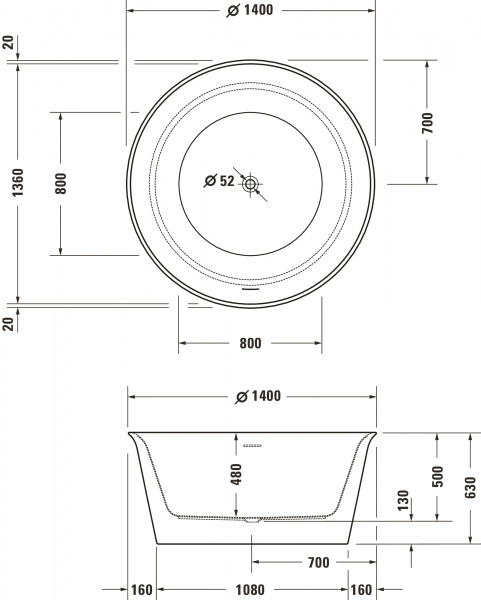   Duravit White Tulip 700470000000000 140x140