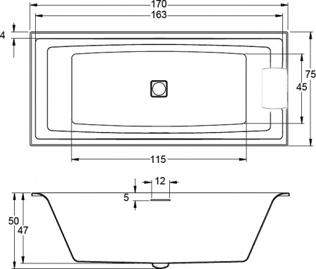  Riho Still Square 170x75  