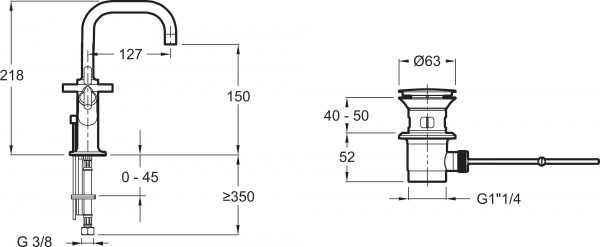  Jacob Delafon Purist E14594-3-CP  