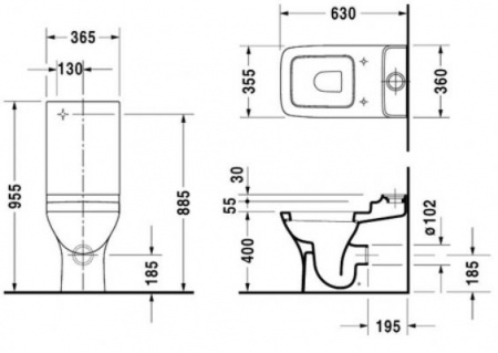 Унитаз-компакт Duravit Puravida 2119090000 Унитаз-компакт Duravit Puravida 2119090000