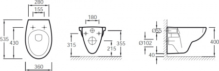 Комплект Jacob Delafon Patio E5504-NF-M4 Комплект Jacob Delafon Patio E5504-NF-M4