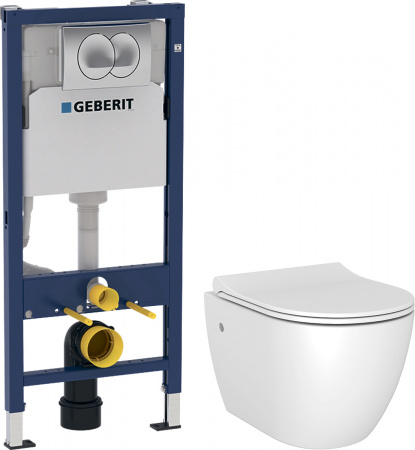 Комплект Унитаз подвесной STWORKI Merlingen MWH48 + Инсталляция Geberit Duofix 458.133.21.1 с кнопкой смыва Комплект Унитаз подвесной STWORKI Merlingen MWH48 + Инсталляция Geberit Duofix 458.133.21.1 с кнопкой смыва