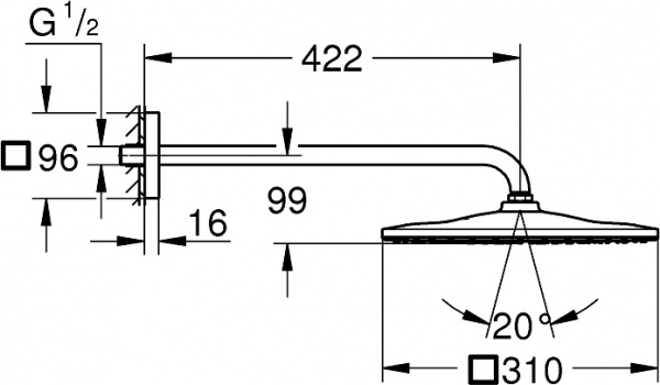   Grohe Rainshower Mono 310 Cube 26564DL0  