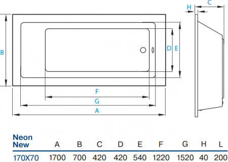 Акриловая ванна Koller Pool Neon new 170x70 Акриловая ванна Koller Pool Neon new 170x70