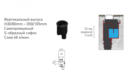 Душевой лоток Berges Wasserhaus B1 Antik 091023 50 см хром глянец Душевой лоток Berges Wasserhaus B1 Antik 091023 50 см хром глянец