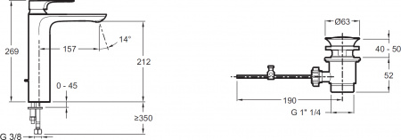  Jacob Delafon Aleo+ E72337-CP  