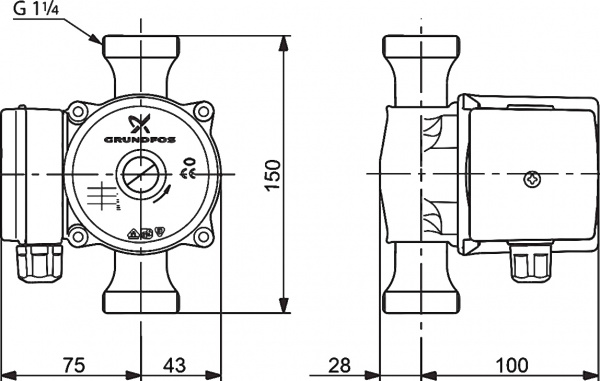 �������������� ����� Grundfos UP 20-15 N 150