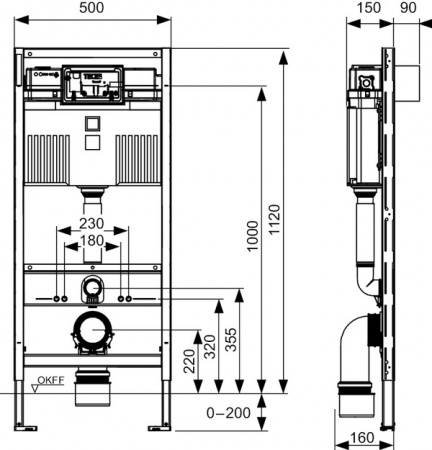     Villeroy & Boch O.Novo 5660 H101 alpin +     TECE TECEprofil 9380014 +     TECE TECEprofil Uni 2.0 9300302 +  