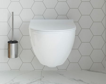 Комплект Унитаз подвесной STWORKI Merlingen HWH55 безободковый + Инсталляция VitrA 800-2017 с кнопкой смыва, хром Комплект Унитаз подвесной STWORKI Merlingen HWH55 безободковый + Инсталляция VitrA 800-2017 с кнопкой смыва, хром