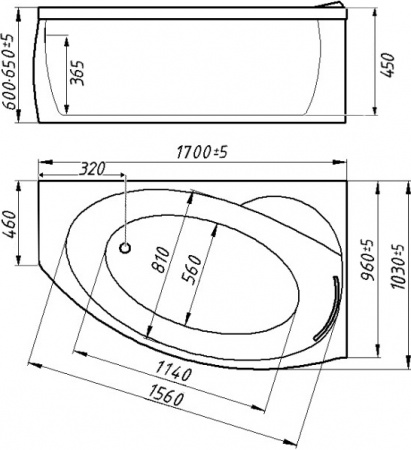 Ванна из искусственного камня Фэма Аделина 170 L Ванна из искусственного камня Фэма Аделина 170 L