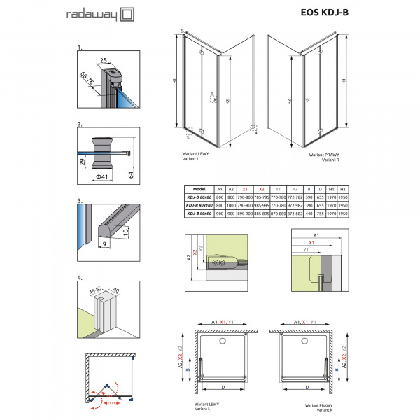   Radaway EOS KDJ-B 90  R