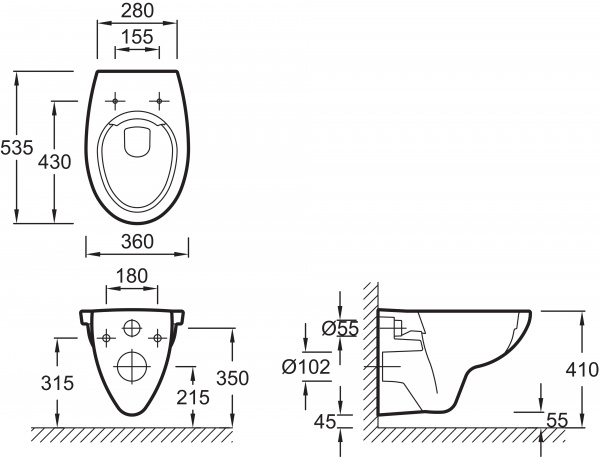    Jacob Delafon Patio EDV102-00 + - +  TECE Base NEW   