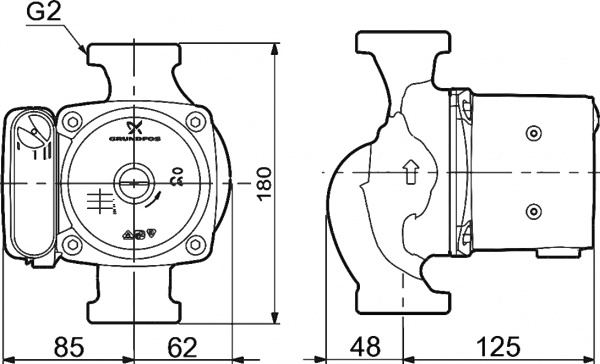 �������������� ����� Grundfos UPS 32-80 180