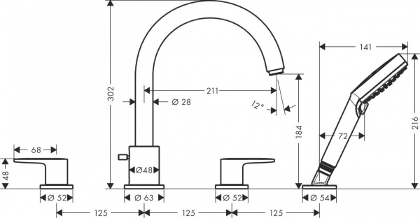  Hansgrohe Vernis Blend 71456000   , 