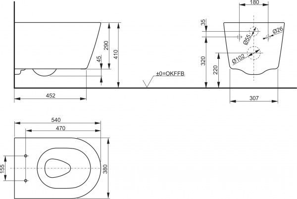 ��������  ���� ��� ������� ���������� Toto RP CW552Y � ����������� + ������-������� Toto RP TC513F ����� + ������� ����������� ��� �������� TECE Base