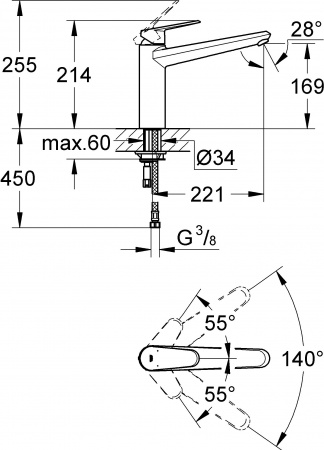  Grohe Eurodisc Cosmopolitan 33770002   