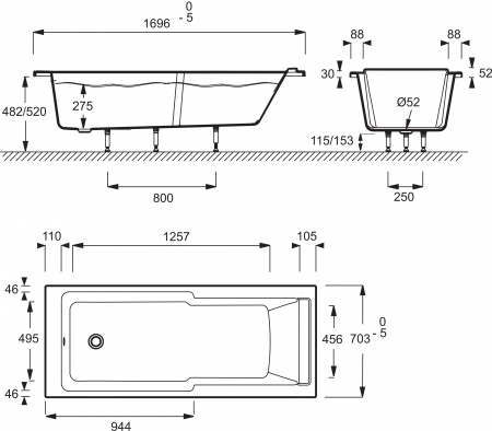   Jacob Delafon Struktura 170x70