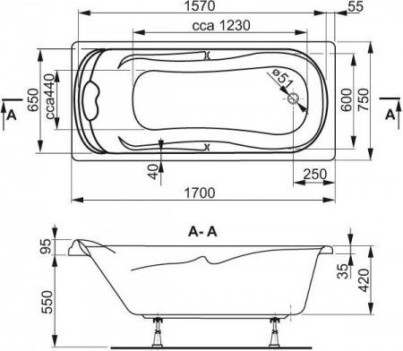 Акриловая ванна Vagnerplast Charitka 170x75 ультра белый Акриловая ванна Vagnerplast Charitka 170x75 ультра белый
