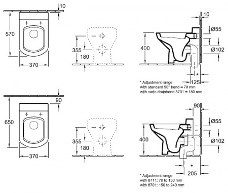 Унитаз приставной Villeroy & Boch Sentique 5624 10R1 alpin Унитаз приставной Villeroy & Boch Sentique 5624 10R1 alpin