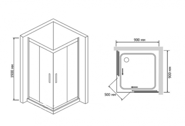   RGW Passage PA-30 900x900x1900  ,  