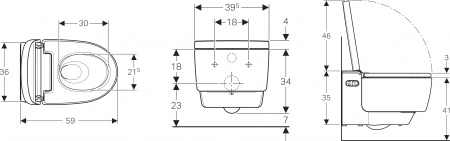 ������ ��������� Geberit AquaClean Mera Comfort 146.214.11.1 � �������� �������� �������, ���������� �����