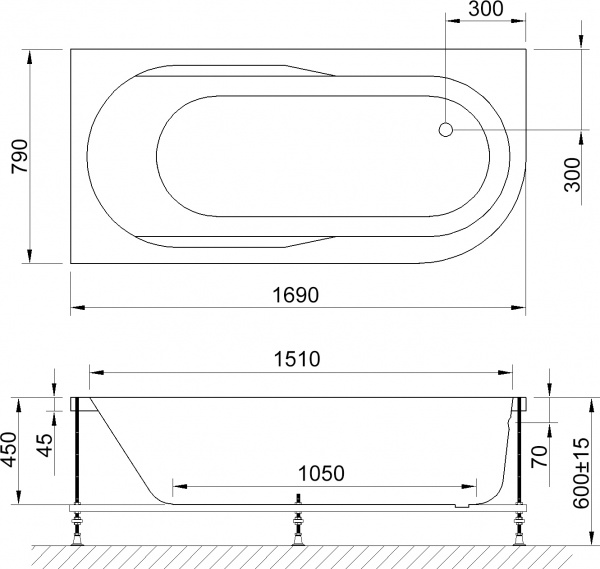   Royal Bath Azur RB 614203 170x80 L