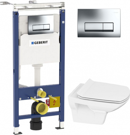 �������� ����������� Geberit Duofix ���������� 4 � 1 � ������� ����� ���� + ������ Cersanit Carina new clean on slim lift