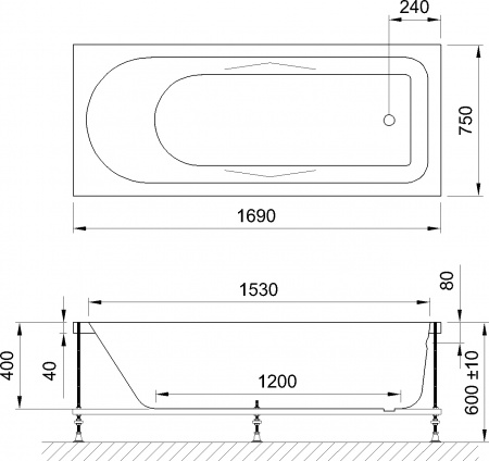   Royal Bath Tudor RB 407701 170x75