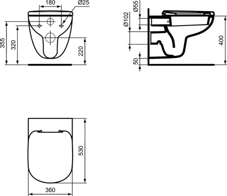 ��������  ���� ��� ������� ���������� Ideal Standard Tempo T331101 + ������-������� Ideal Standard Tempo T679401 � �����������, ����� ���� + ������� �