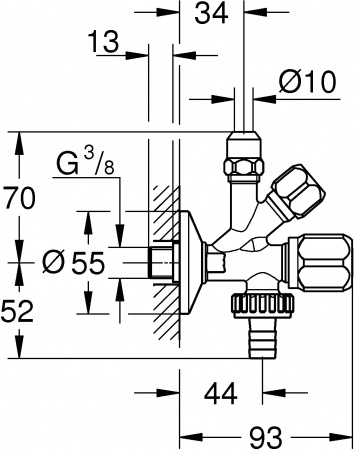  Grohe WAS 22033000  3/8"