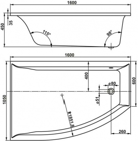   Vagnerplast Veronela 160x105 L  