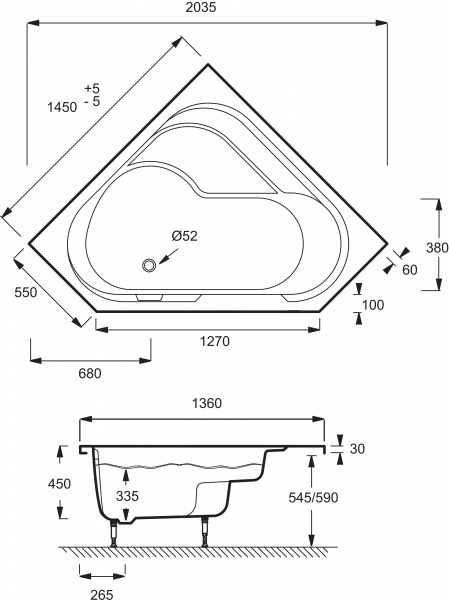   Jacob Delafon Bain-Douche 145145 L + -