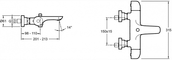  Jacob Delafon Villette E23721-CP    