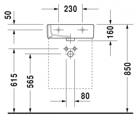 Рукомойник Duravit Vero 0704450000 (45 см) Рукомойник Duravit Vero 0704450000 (45 см)