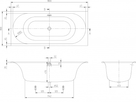   Villeroy & Boch Cetus UBQ180CEU2V-01 180x80,  