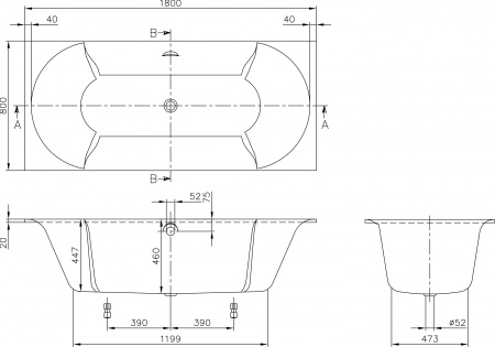   Villeroy & Boch Pavia UBQ180PAV2V-01 180x80,  
