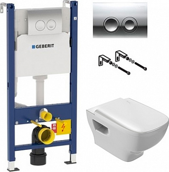 ��������  ������� ����������� ��� �������� Geberit Duofix Delta 458.124.21.1 3 � 1 � ������� ����� + ���� ��� ������� ���������� Jacob Delafon Struktura EDE102-00 + ������-������� � �����������