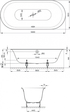 Стальная ванна Bette Lux Oval 3466-000 180x80 Стальная ванна Bette Lux Oval 3466-000 180x80