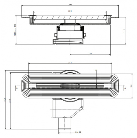 Душевой лоток Pestan Confluo Slim Line 550 с решеткой 13100032 Душевой лоток Pestan Confluo Slim Line 550 с решеткой 13100032