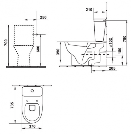 Унитаз-компакт	Villeroy & Boch Hommage 6662 10 R1 alpin Унитаз-компакт	Villeroy & Boch Hommage 6662 10 R1 alpin