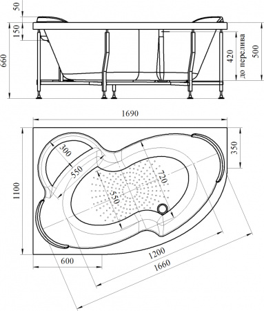 Акриловая ванна Radomir Vannesa Ирма 1 2-01-0-1-1-217 170x110 L Акриловая ванна Radomir Vannesa Ирма 1 2-01-0-1-1-217 170x110 L