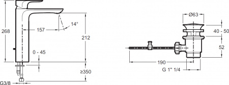  Jacob Delafon Aleo E72298-4-CP  