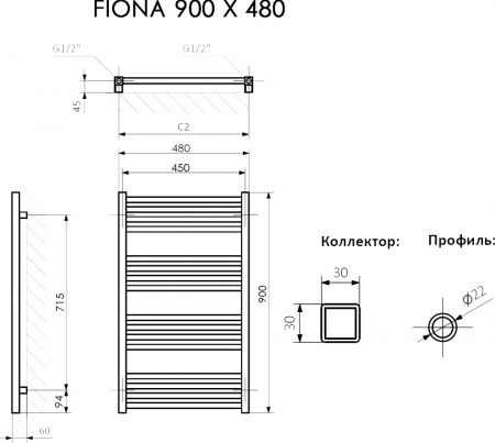   Terma Fiona 48x90,  