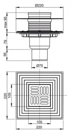 Трап для душа AlcaPlast APV2324 Трап для душа AlcaPlast APV2324