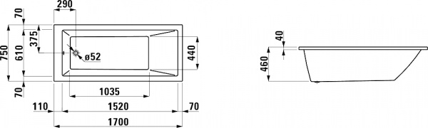   Laufen Pro 2.3195.0.000.000.1 170x75