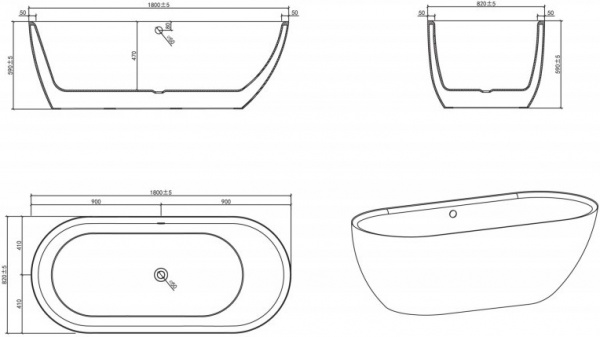   BelBagno BB203-1800-830 180x80