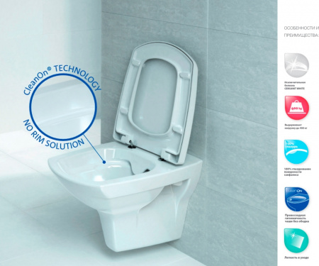 Комплект Унитаз подвесной Cersanit Carina new clean on + Система инсталляции 4 в 1 с кнопкой смыва Комплект Унитаз подвесной Cersanit Carina new clean on + Система инсталляции 4 в 1 с кнопкой смыва